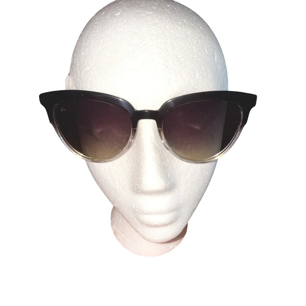 Privé Revaux The Influencer‎ Polarized Cat Eye Sunglasses Black Clear Gradient